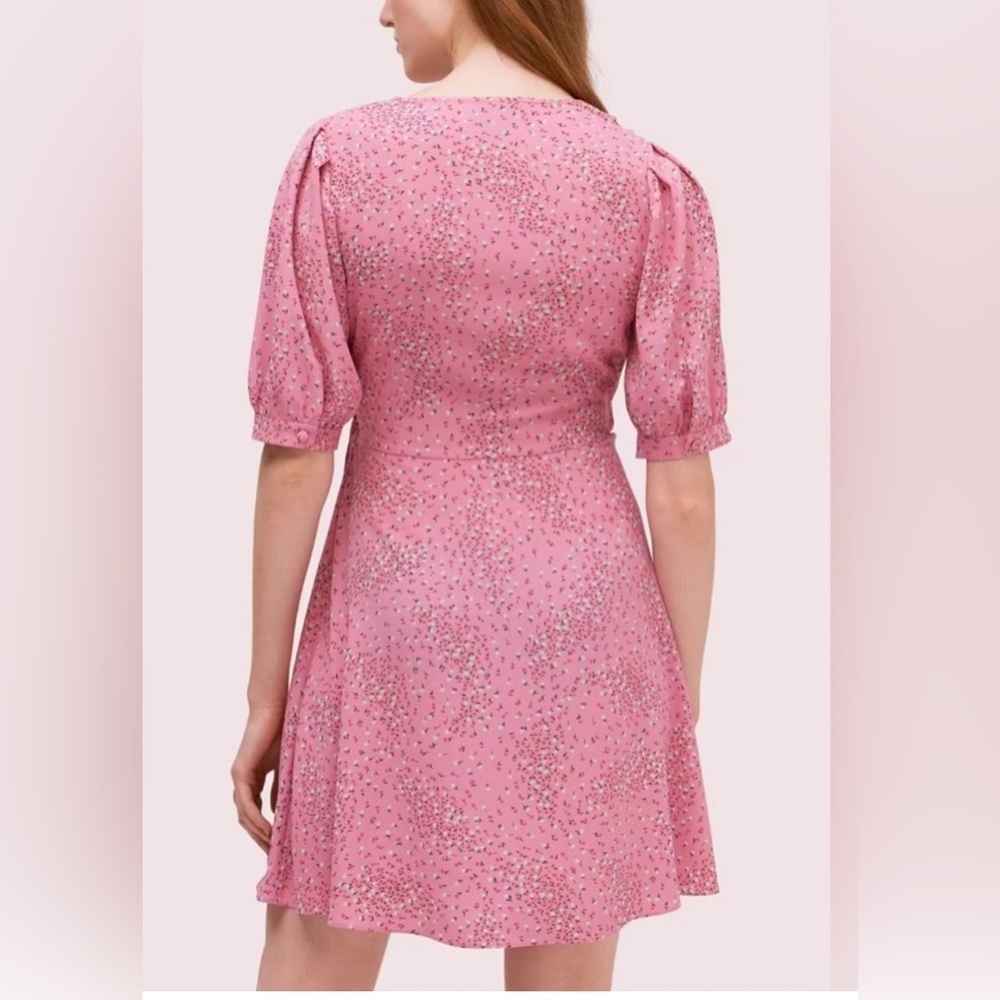 Kate Spade Meadow Floral Wrap Dress Pink Size 6 NWOT - Picture 2 of 13
